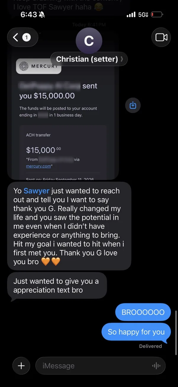Christian, $15K a month