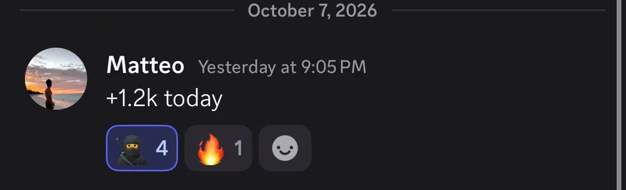 Matteo, $1.2K in a day